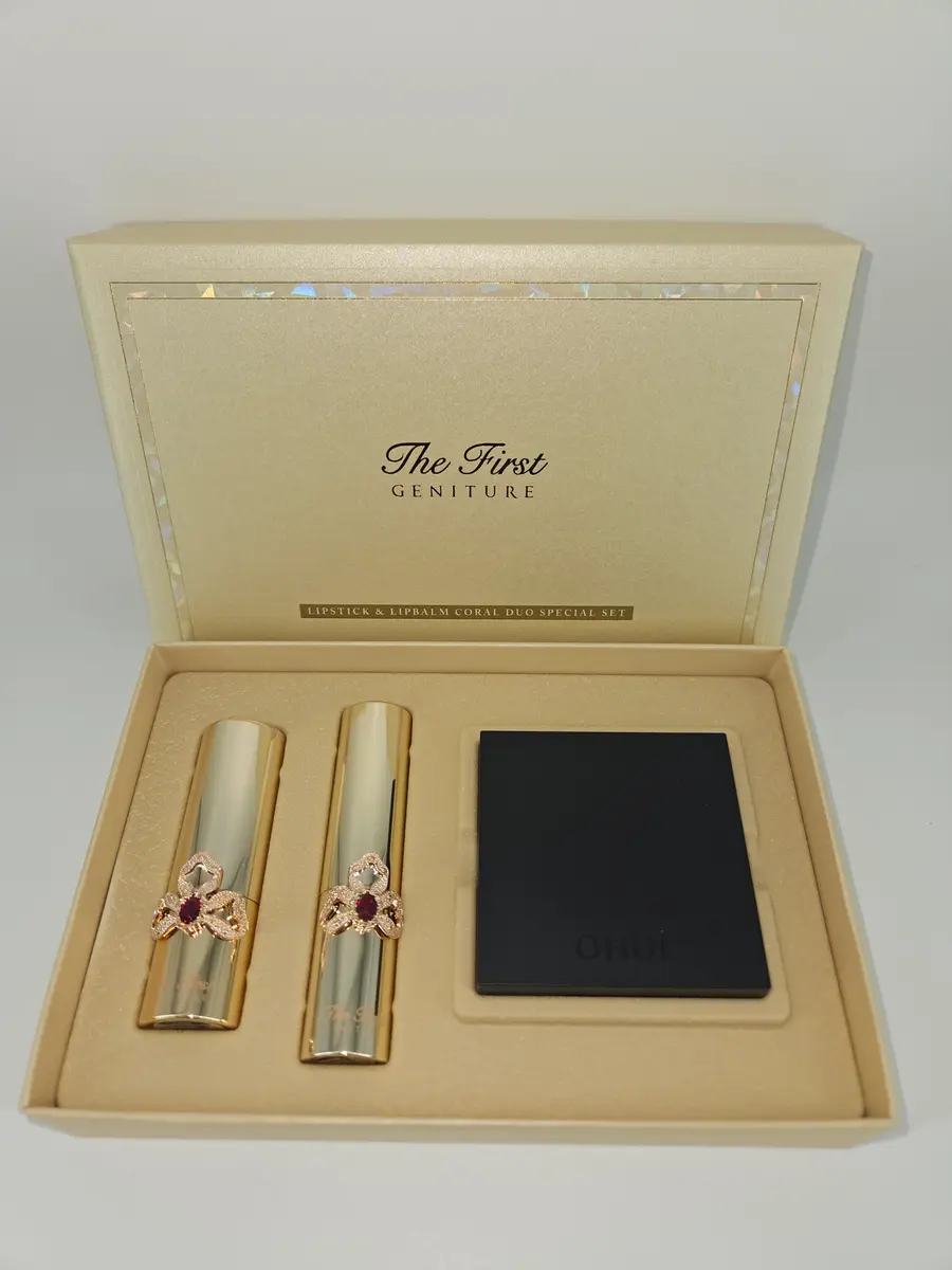 O HUI THE FIRST GENITURE Lipstick & Lipbalm CORAL Duo Special Set (250 g) (Box 10)