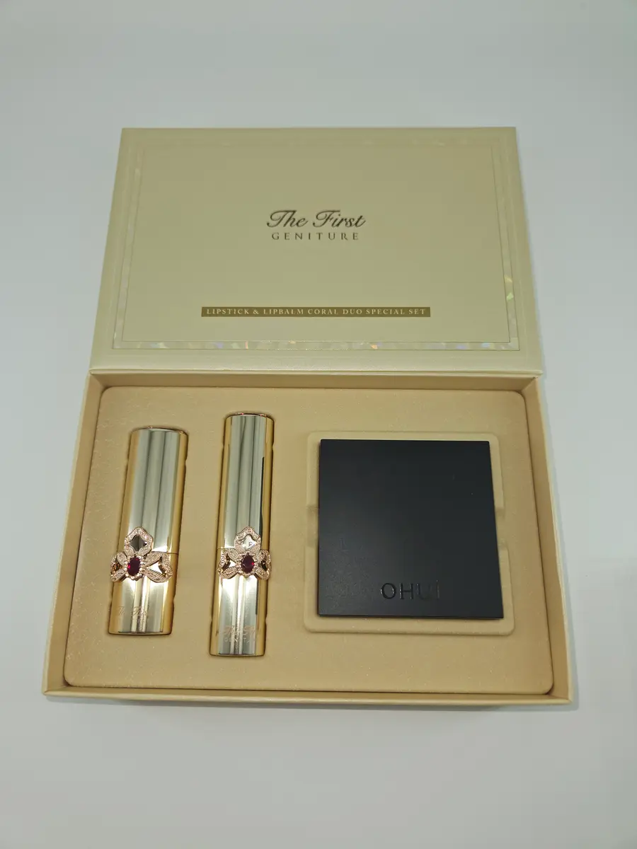 O HUI THE FIRST GENITURE Lipstick & Lipbalm CORAL Duo Special Set (250 g) (Box 10)