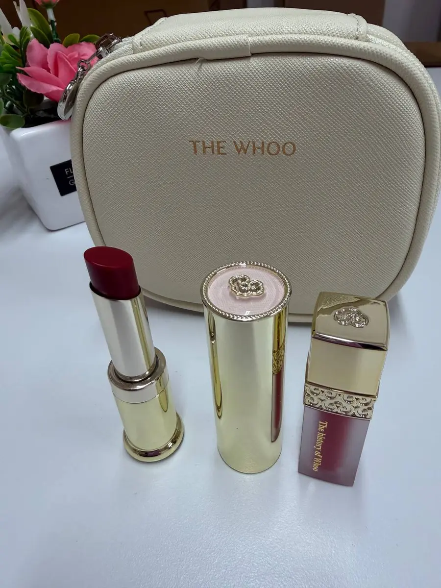 The History of Whoo Gongjinhyang: Mi Glow Lip Balm WINE RED-BEIGE Special Set (150 g) (Box 18)
